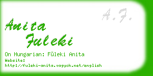 anita fuleki business card